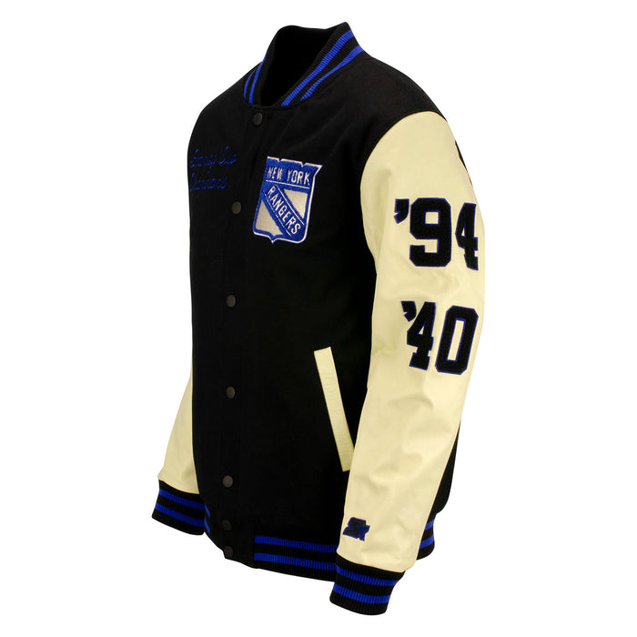 Starter Rangers Stanley Cup Wool Leather Jacket - Image 3
