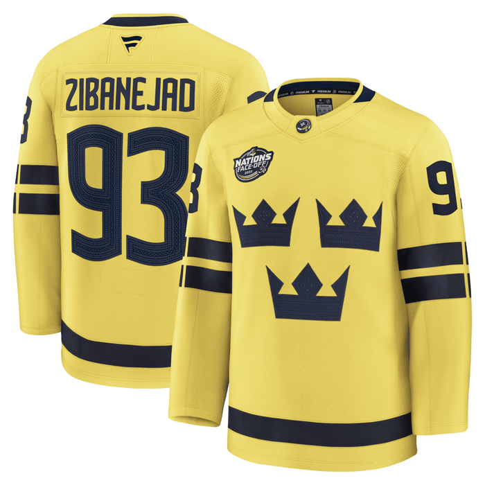 Fanatics Mika Zibanejad Sweden 4 Nations 2025 Premium Jersey - Image 3