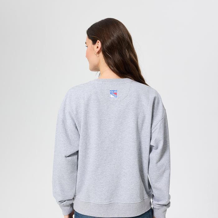 Terez Rangers Wordmark Gem Grey Crewneck - Image 2