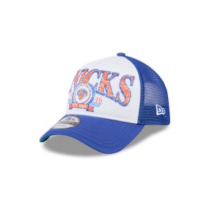 New Era Knicks Throwback Distressed 940 A-Frame Trucker