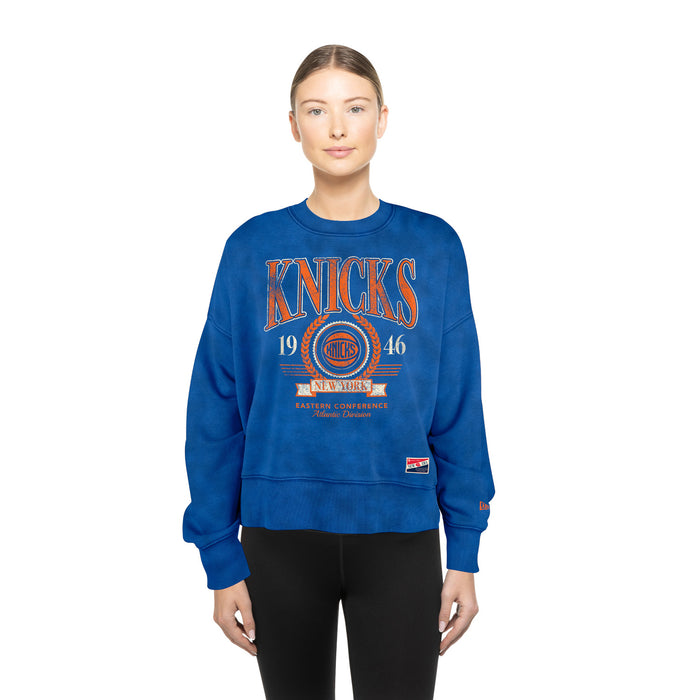 Women's New Era Knicks Throwback Washed Royal Crew