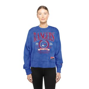 Women's New Era Rangers Throwback Washed Royal Crew