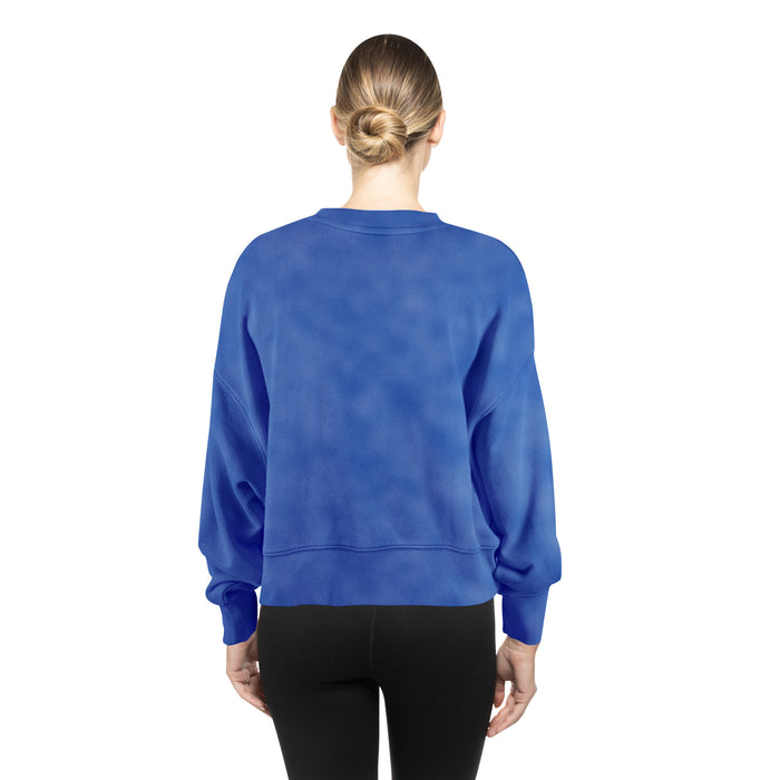 Women's New Era Rangers Throwback Washed Royal Crew - Image 2