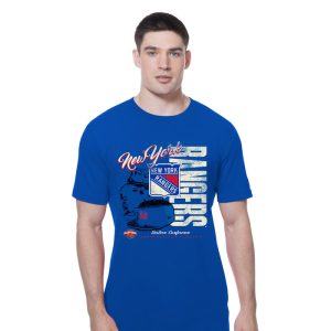 New Era Rangers Throwback Distressed Graphic Royal Tee