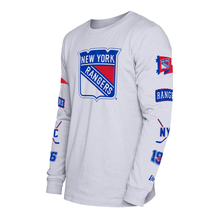 New Era Rangers Game Day Logo Long Sleeve White Tee - Image 3