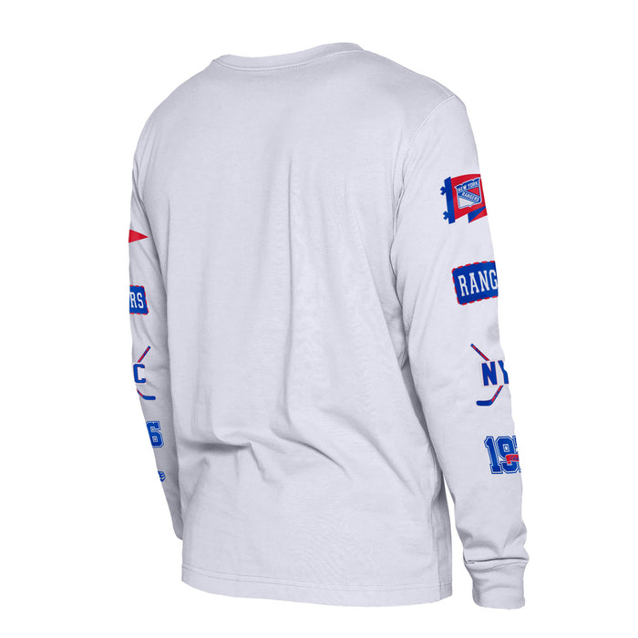 New Era Rangers Game Day Logo Long Sleeve White Tee - Image 4