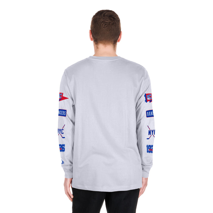 New Era Rangers Game Day Logo Long Sleeve White Tee - Image 2