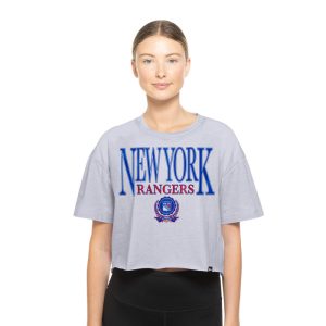 Women's New Era Rangers Throwback Crop White Tee