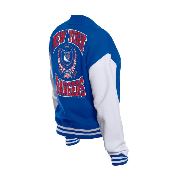 Women's New Era Rangers Throwback Fleece Snapfront Jacket - Image 4