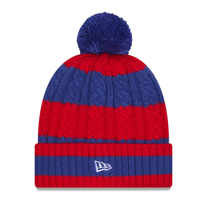 Women's New Era Rangers Braided Royal/Red Knit Pom - Image 2