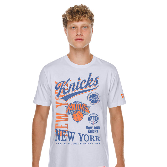 New Era Knicks Throwback Collection Graphic White Tee - Image 3