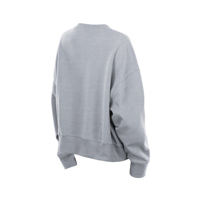 Women's New Era Knicks Throwback Collection Boxy Grey French Terry Crew - Image 2