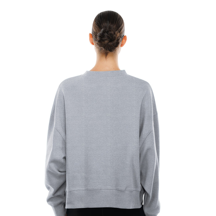 Women's New Era Knicks Throwback Collection Boxy Grey French Terry Crew - Image 4