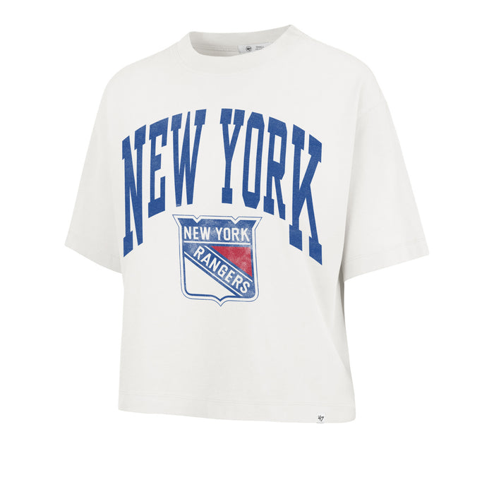 Women's '47 Brand Rangers Shale Montauk Crop Tee