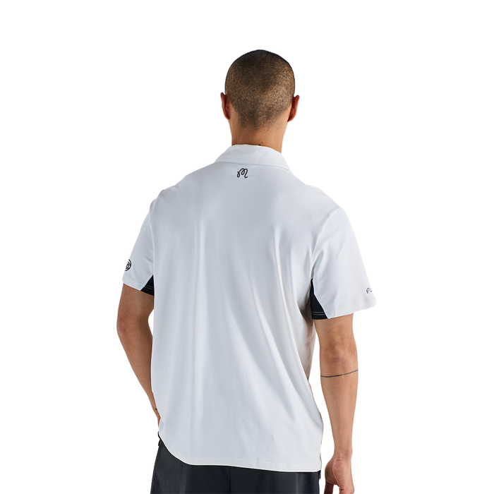 Malbon x Knicks White Evergreen Paneled Performance Pique Polo - Image 4