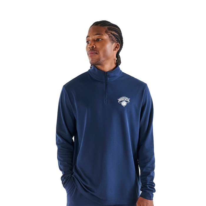 Malbon x Knicks Navy Evergreen Performance Quarter Zip Pullover - Image 3
