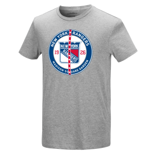 We Bleed Blue Rangers Center Ice Grey Tee