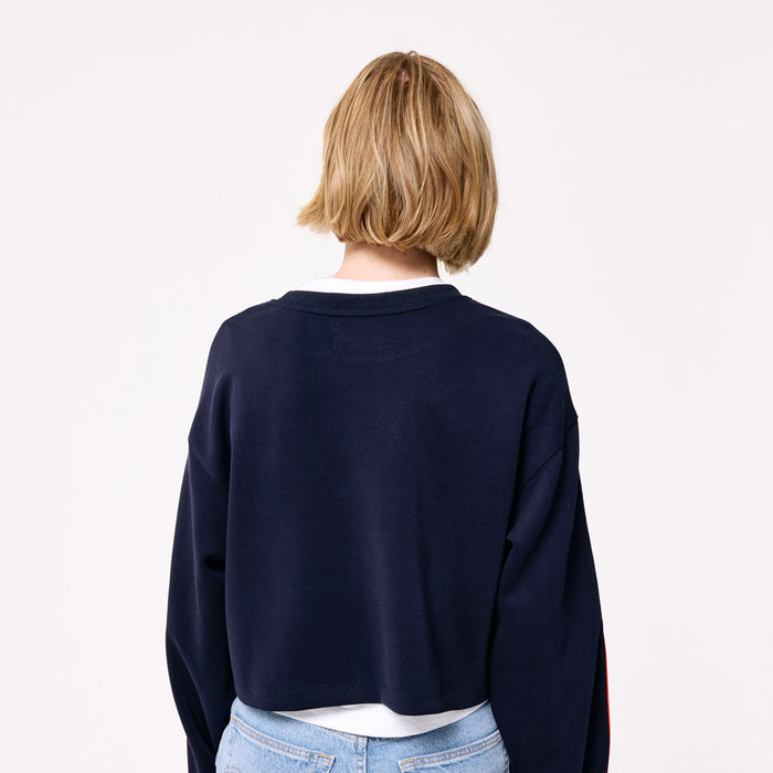 Terez Rangers Women's Navy Piping Crop Crew - Image 2