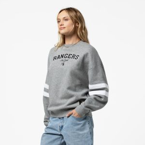 Women's Mitchell & Ness Rangers Grey Lightweight Crew