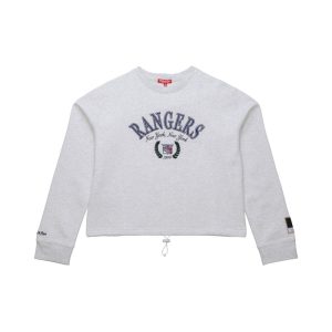 Women's Mitchell & Ness Rangers Crop Toggle Crew