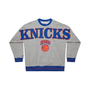 Mitchell & Ness Knicks Full Field Satin Fleece Crew
