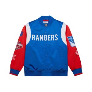 Mitchell & Ness Rangers Team Origins Royal/Red Satin Jacket