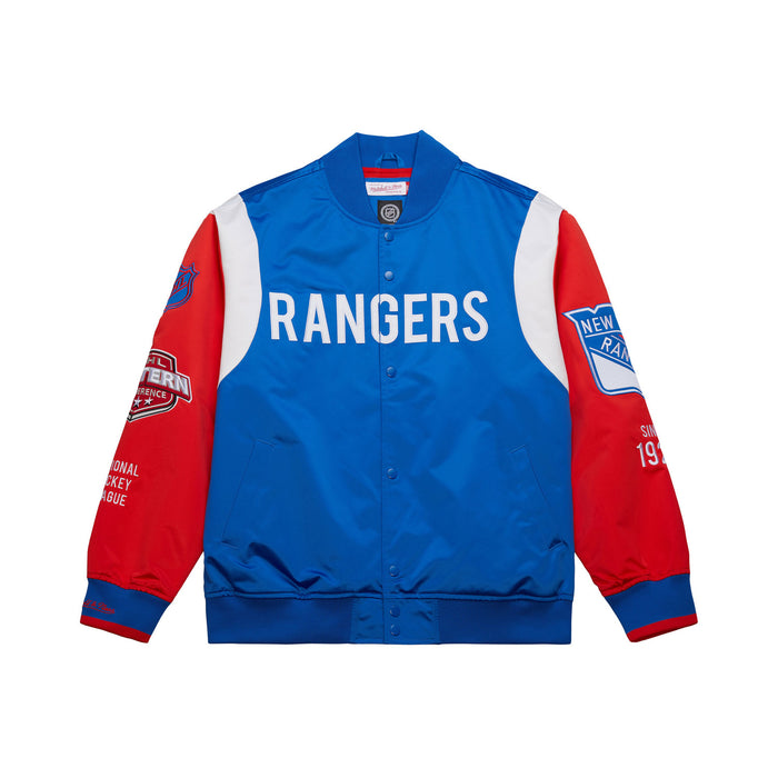Mitchell & Ness Rangers Team Origins Royal/Red Satin Jacket
