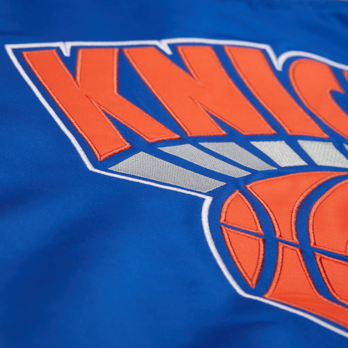 Mitchell & Ness Knicks Team Origins Royal/Orange Satin Jacket - Image 7