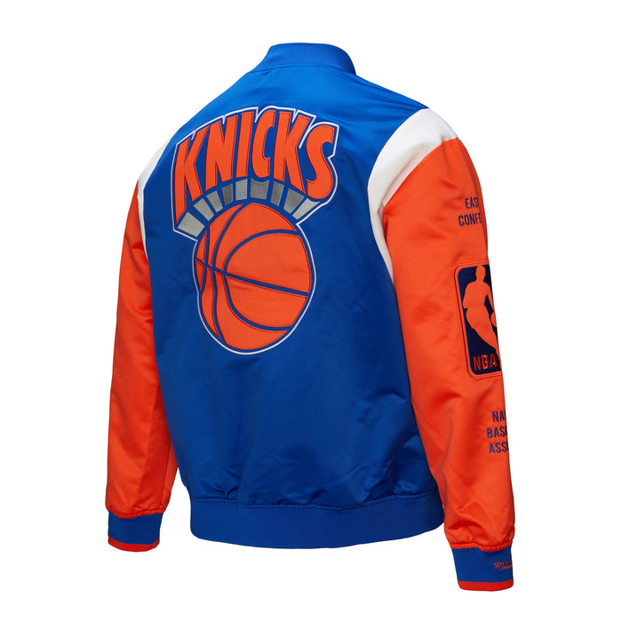 Mitchell & Ness Knicks Team Origins Royal/Orange Satin Jacket - Image 8