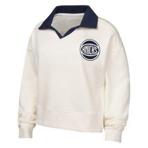 Girls Knicks Ballpark Hit Collar Long Sleeve Tee