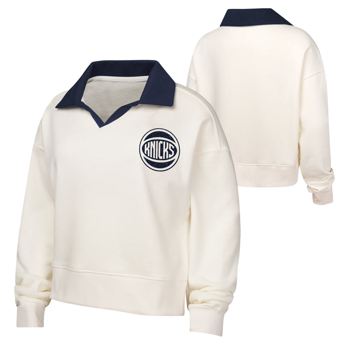 Girls Knicks Ballpark Hit Collar Long Sleeve Tee - Image 3