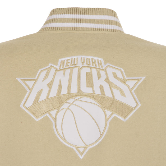 JH Design Knicks Reversible Tan/White Varsity Jacket - Image 4