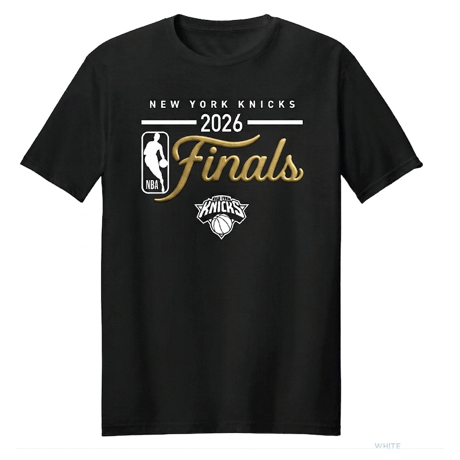 Knicks 2026 Finals Gold Puff Print Tee