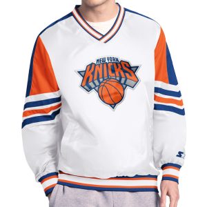Starter Knicks Enforcer V-Neck Pullover Nylon Jacket