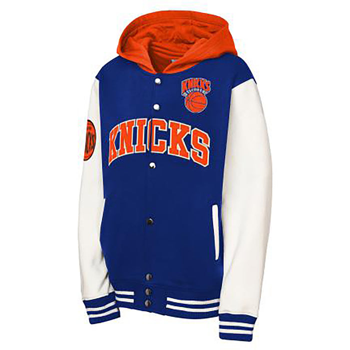 Infant Mitchell & Ness Knicks Court Side Fleece Hooded Jacket