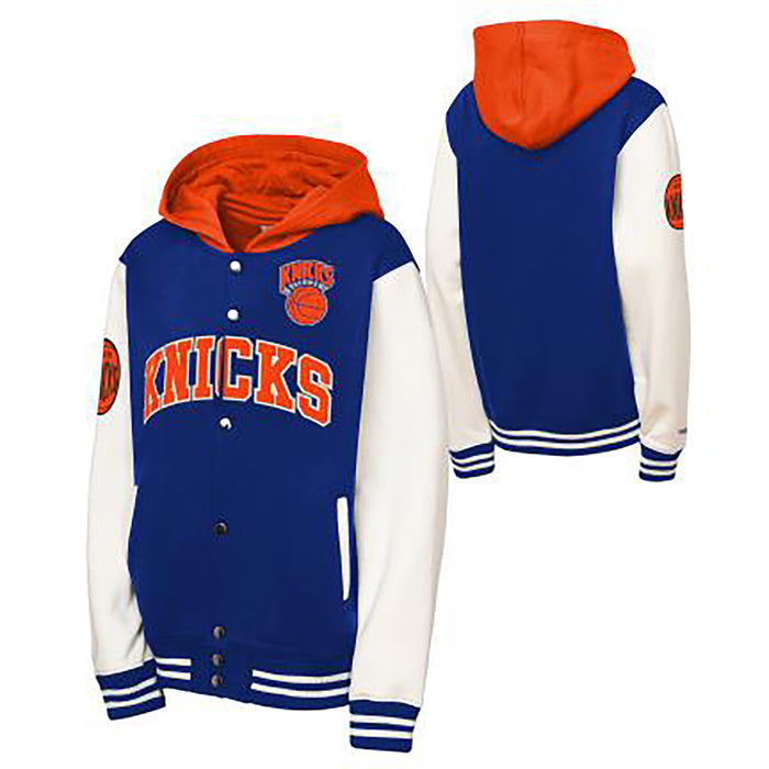 Infant Mitchell & Ness Knicks Court Side Fleece Hooded Jacket - Image 3
