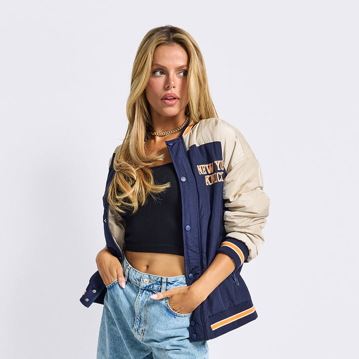 Terez Knicks Navy Double Yoke Bomber Jacket - Image 3
