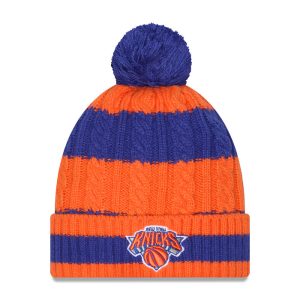 Women's New Era Knicks Braided Royal/Orange Knit Pom
