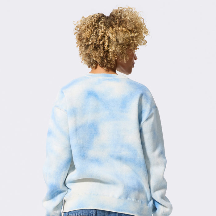 Terez Knicks Blue Tie Dye Knit cotton Tonal Crew Sweater - Image 2
