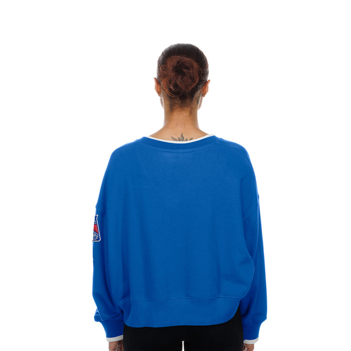 Women's New Era Rangers Royal V-Neck Sweater - Image 2