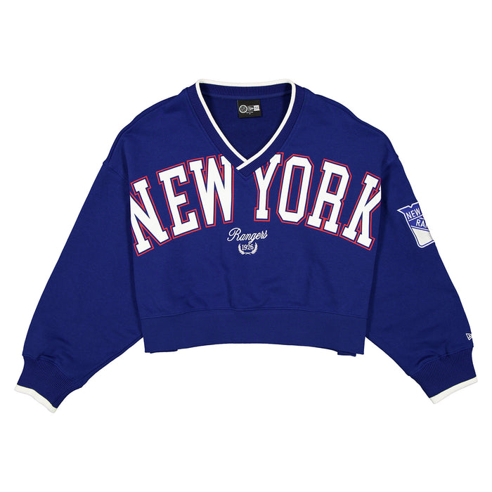 Women's New Era Rangers Royal V-Neck Sweater - Image 4