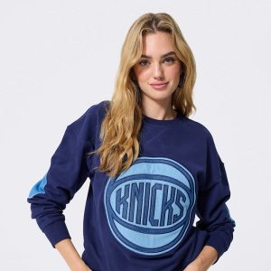 Terez Knicks Denim Patch Crew