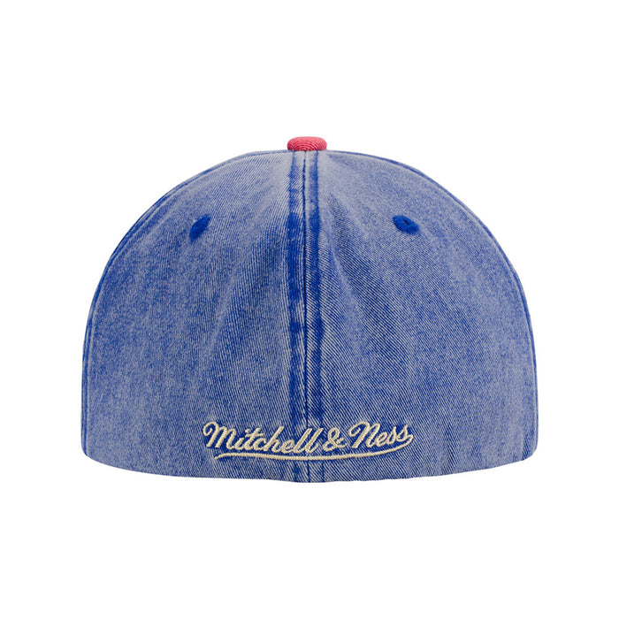 Mitchell & Ness Knicks Royal Snow Wash Natural Fitted Hat - Image 3