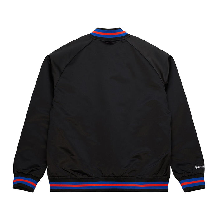 Mitchell & Ness Knicks Black Vintage Wordmark Lightweight Satin Jacket - Image 2