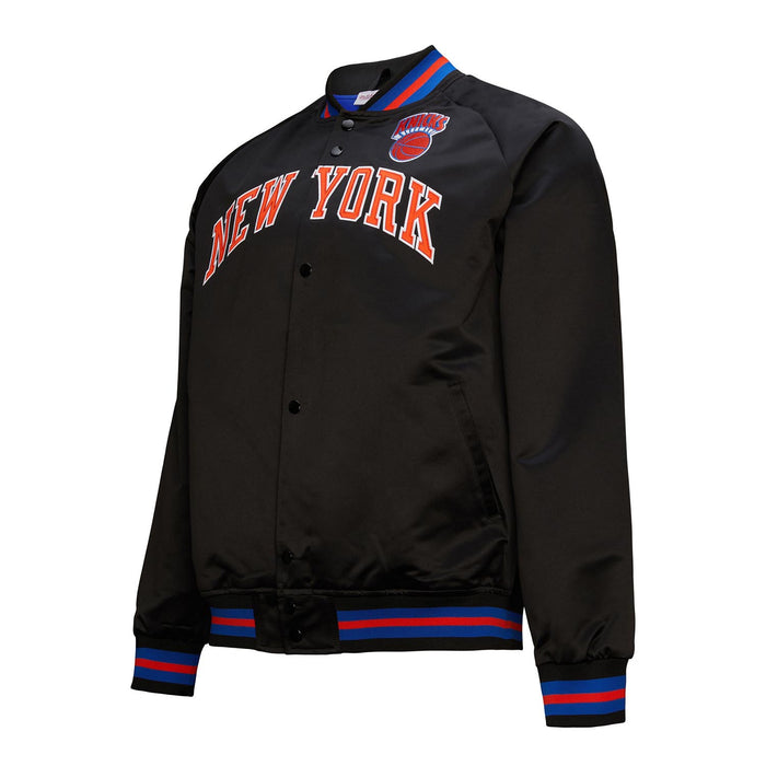 Mitchell & Ness Knicks Black Vintage Wordmark Lightweight Satin Jacket - Image 5