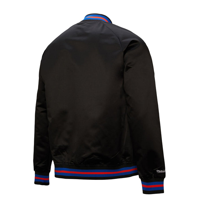 Mitchell & Ness Knicks Black Vintage Wordmark Lightweight Satin Jacket - Image 6