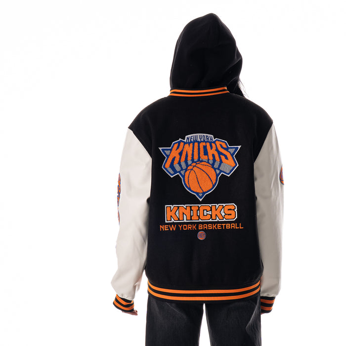 Wild Collective Knicks Hooded Varsity Jacket - Image 2