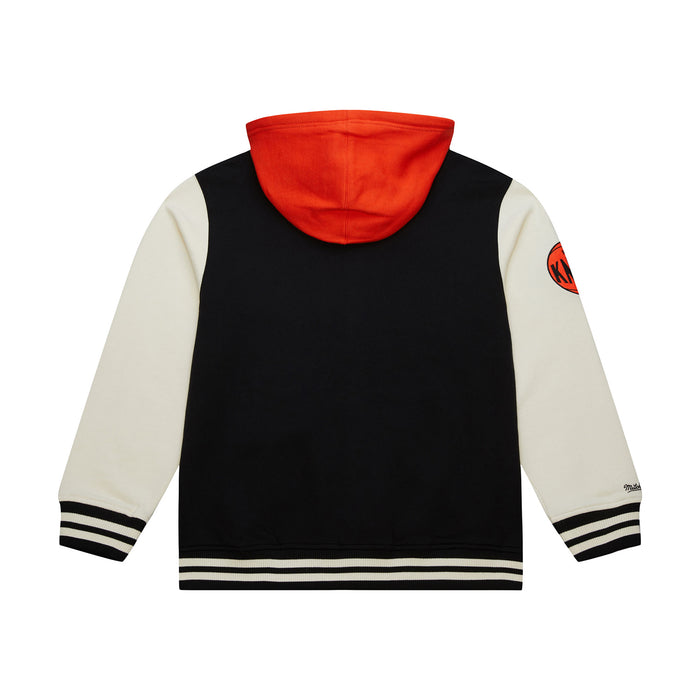 Mitchell & Ness Knicks Courtside Fleece Button Down Hooded Jacket - Image 2