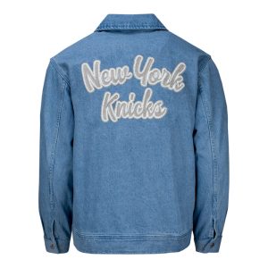 Women's Wild Collective Knicks Chenille Button Up Denim Jacket