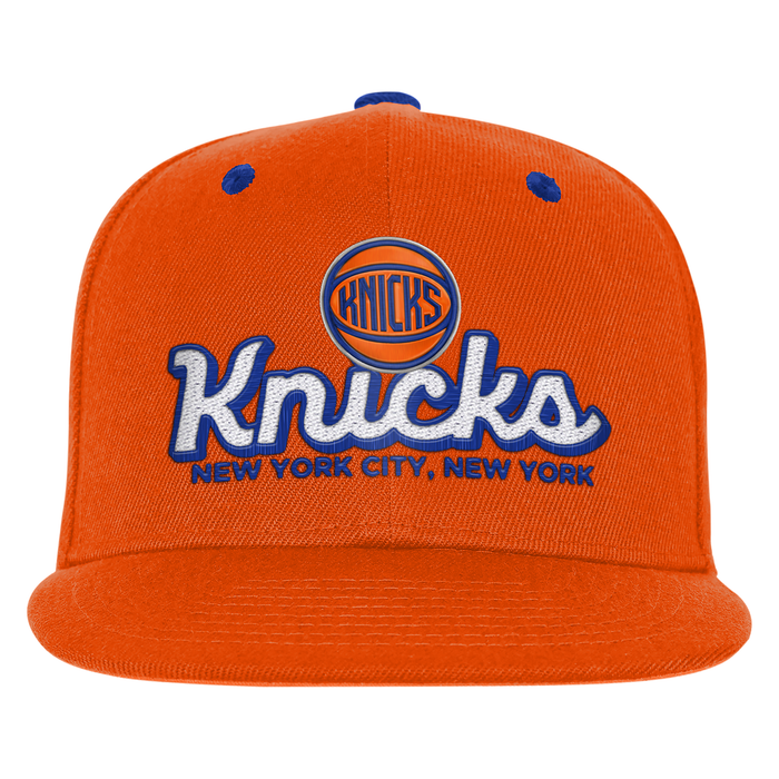 Youth Knicks Script Orange Flatbrim Snapback - Image 3